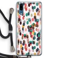 CaseCompany Tropical Dots: Huawei P20 Transparant Hoesje met koord