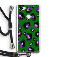 CaseCompany Green Cheetah: Pixel 3 Transparant Hoesje met koord