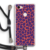 CaseCompany Purple Giraffe: Pixel 3 Transparant Hoesje met koord