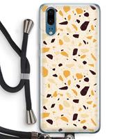 CaseCompany Terrazzo N°13: Huawei P20 Transparant Hoesje met koord