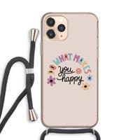 CaseCompany Happy days: iPhone 11 Pro Transparant Hoesje met koord