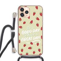 CaseCompany Don't forget to have a great day: iPhone 11 Pro Transparant Hoesje met koord