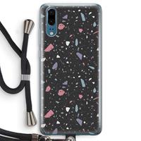 CaseCompany Terrazzo N°16: Huawei P20 Transparant Hoesje met koord