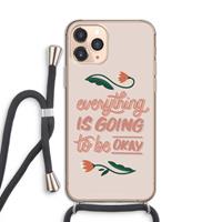 CaseCompany Optimistic flower girl: iPhone 11 Pro Transparant Hoesje met koord