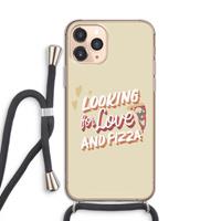 CaseCompany Pizza is the answer: iPhone 11 Pro Transparant Hoesje met koord