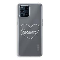 CaseCompany Forever heart pastel: Oppo Find X3 Transparant Hoesje
