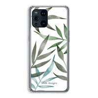 CaseCompany Tropical watercolor leaves: Oppo Find X3 Transparant Hoesje
