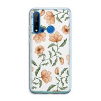 CaseCompany Peachy flowers: Huawei P20 Lite (2019) Transparant Hoesje