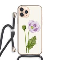 CaseCompany Purple poppy: iPhone 11 Pro Transparant Hoesje met koord