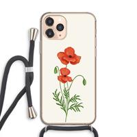 CaseCompany Red poppy: iPhone 11 Pro Transparant Hoesje met koord