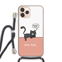 CaseCompany GSM poes: iPhone 11 Pro Transparant Hoesje met koord