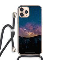 CaseCompany Travel to space: iPhone 11 Pro Transparant Hoesje met koord