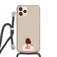 CaseCompany I drink wine: iPhone 11 Pro Transparant Hoesje met koord