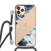 CaseCompany Golven: iPhone 11 Pro Transparant Hoesje met koord