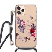 CaseCompany Mooie bloemen: iPhone 11 Pro Transparant Hoesje met koord