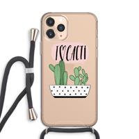 CaseCompany I love cacti: iPhone 11 Pro Transparant Hoesje met koord