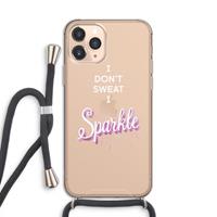 CaseCompany Sparkle quote: iPhone 11 Pro Transparant Hoesje met koord