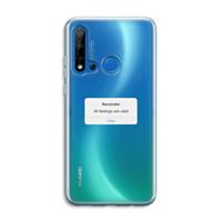 CaseCompany Reminder: Huawei P20 Lite (2019) Transparant Hoesje