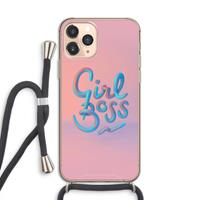 CaseCompany Girl boss: iPhone 11 Pro Transparant Hoesje met koord