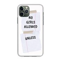 CaseCompany No Girls Allowed Unless: Volledig geprint iPhone 11 Pro Hoesje