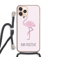 CaseCompany Pink positive: iPhone 11 Pro Transparant Hoesje met koord