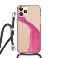 CaseCompany Paarse stroom: iPhone 11 Pro Transparant Hoesje met koord