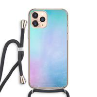 CaseCompany mist pastel: iPhone 11 Pro Transparant Hoesje met koord