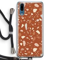 CaseCompany Terrazzo N°22: Huawei P20 Transparant Hoesje met koord