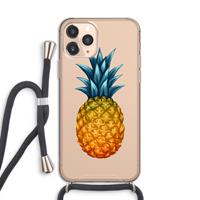 CaseCompany Grote ananas: iPhone 11 Pro Transparant Hoesje met koord