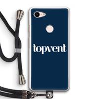 CaseCompany Topvent Navy: Pixel 3 Transparant Hoesje met koord