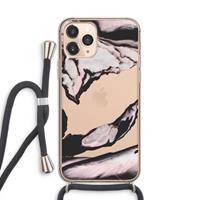 CaseCompany Roze stroom: iPhone 11 Pro Transparant Hoesje met koord