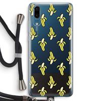 CaseCompany Bananas: Huawei P20 Transparant Hoesje met koord