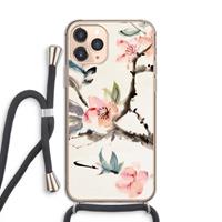 CaseCompany Japanse bloemen: iPhone 11 Pro Transparant Hoesje met koord