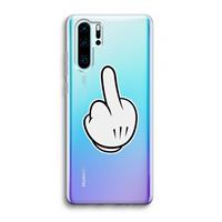 CaseCompany Middle finger white: Huawei P30 Pro Transparant Hoesje