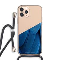 CaseCompany Pauw: iPhone 11 Pro Transparant Hoesje met koord