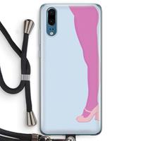 CaseCompany Pink panty: Huawei P20 Transparant Hoesje met koord