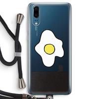 CaseCompany Spiegelei: Huawei P20 Transparant Hoesje met koord