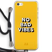 CaseCompany No Bad Vibes: iPhone 5 / 5S / SE Transparant Hoesje met koord