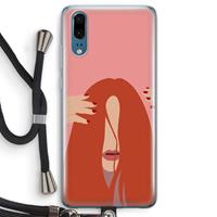 CaseCompany Woke up like this: Huawei P20 Transparant Hoesje met koord