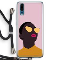 CaseCompany Yellow glasses: Huawei P20 Transparant Hoesje met koord