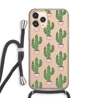 CaseCompany Cactus Lover: iPhone 11 Pro Transparant Hoesje met koord