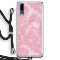 CaseCompany Abstract Painting Pink: Huawei P20 Transparant Hoesje met koord