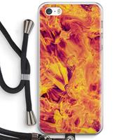 CaseCompany Eternal Fire: iPhone 5 / 5S / SE Transparant Hoesje met koord
