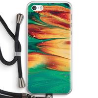 CaseCompany Green Inferno: iPhone 5 / 5S / SE Transparant Hoesje met koord