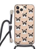 CaseCompany It's a Purrr Case: iPhone 11 Pro Transparant Hoesje met koord