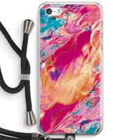 CaseCompany Pastel Echoes: iPhone 5 / 5S / SE Transparant Hoesje met koord