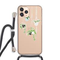 CaseCompany Hang In There: iPhone 11 Pro Transparant Hoesje met koord