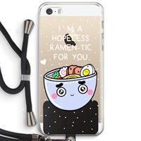 CaseCompany I'm A Hopeless Ramen-Tic For You: iPhone 5 / 5S / SE Transparant Hoesje met koord