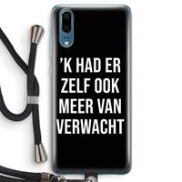 CaseCompany Meer verwacht - Zwart: Huawei P20 Transparant Hoesje met koord