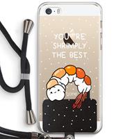 CaseCompany You're Shrimply The Best: iPhone 5 / 5S / SE Transparant Hoesje met koord